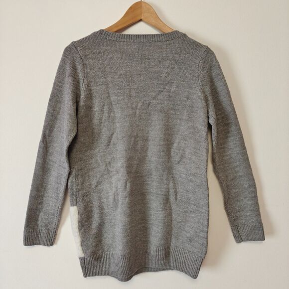 Motherhood Maternity Christmas Sweater Size S Polar Bear & Cub Gray Crewneck - Picture 4 of 7